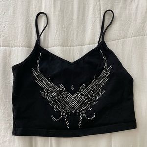 Black Rhinestone Cami Top